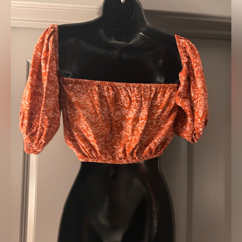 Rusting western off the shoulder crop top - Picture 3 of 3